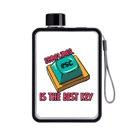 Software Engineer Computer Key Programming Flat Water Bottles