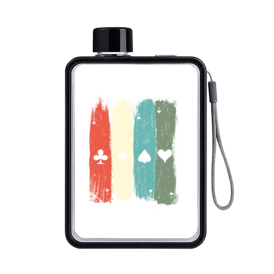 Vintage Ace Pips Casino Blackjack Gambling Poker C Flat Water Bottles