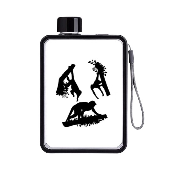 Orangutan Monkey Chimpanzee Monkey Flowers Monkeys Flat Water Bottles