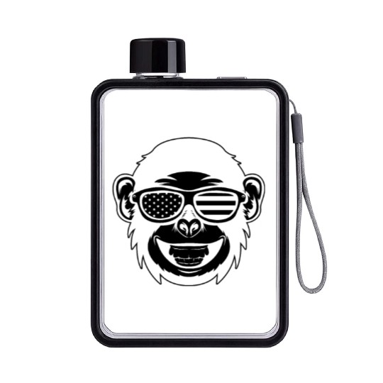 Monkey Head Monkey Flat Water Bottles