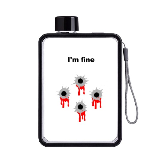 I'm fine Flat Water Bottles