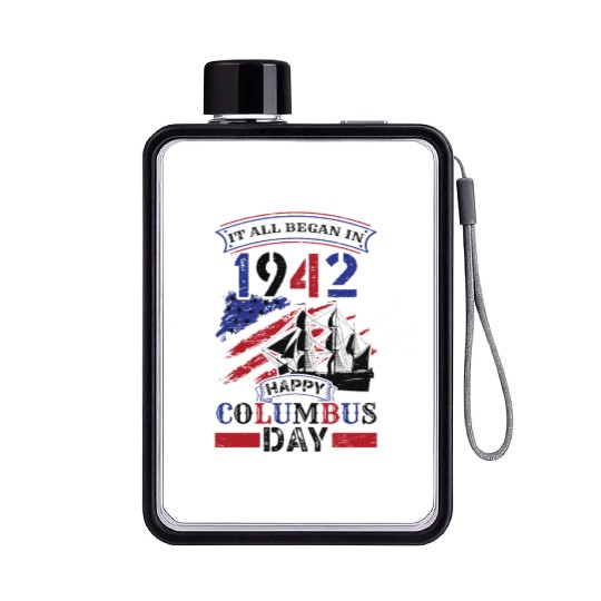 Columbus Day 1942 American Italian Christopher Flat Water Bottles