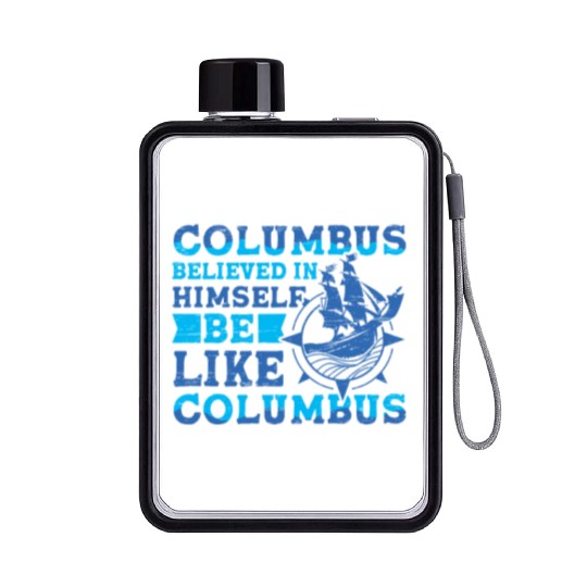 Columbus Believe 1942 American Italian Christopher Flat Water Bottles