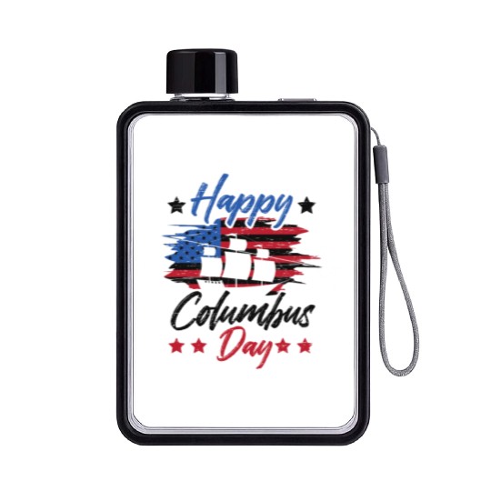 Columbus Day 1942 American Italian Christopher Flat Water Bottles