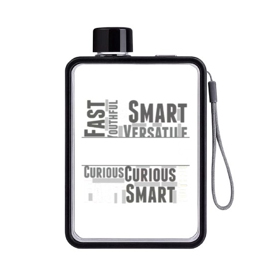 Gemini Zodiac Star Sign Word Cloud Square Monochro Flat Water Bottles