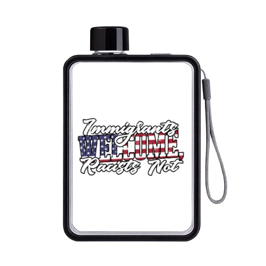 US Immigrant Indigenous USA Immigrants america Flat Water Bottles