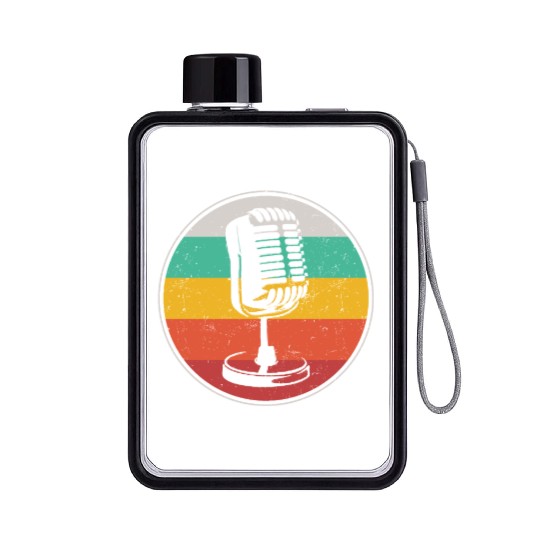 Karaoke Singer Microphone Vocalist Flat Water Bottles