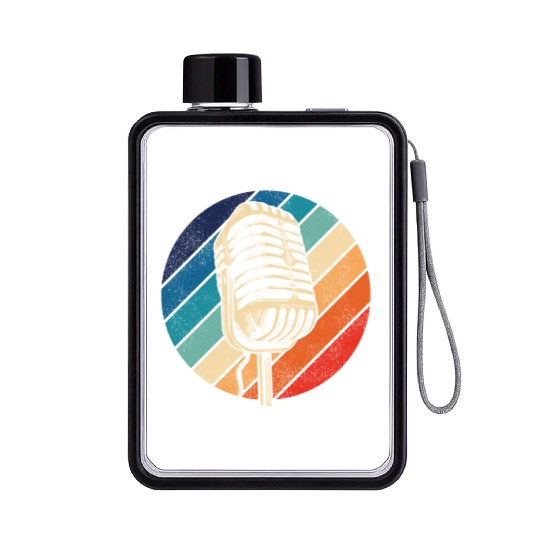 Karaoke Singer Microphone Vocalist Flat Water Bottles