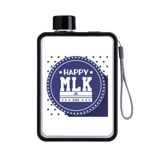 Martin Luther king jr. day Flat Water Bottles