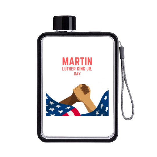 Martin Luther king jr. day Flat Water Bottles
