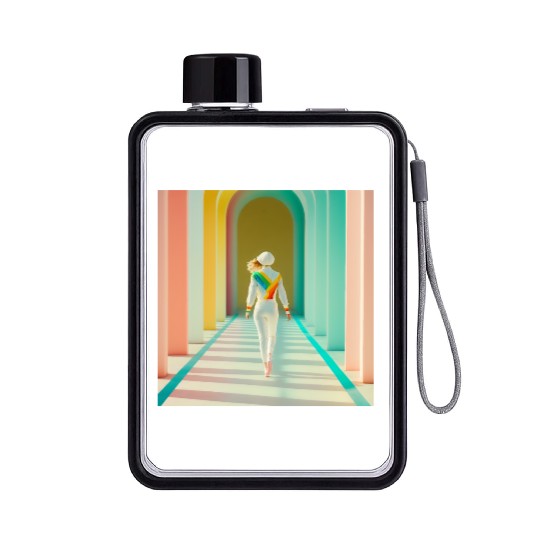 Independent Woman Picture Flat Water Bottles