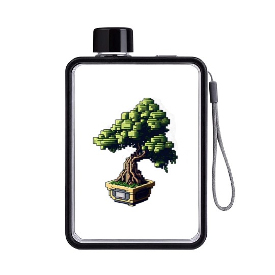 8 Bit Bonsai Tree Flat Water Bottles