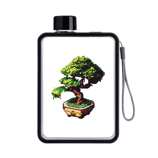 8 Bit Bonsai Tree Flat Water Bottles