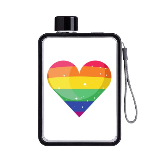 lesbian lgbtq pride valentine day 2023 valentines Flat Water Bottles