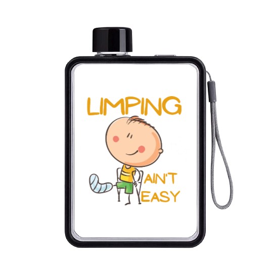 Limping Ain't Easy Physical Therapy Flat Water Bottles