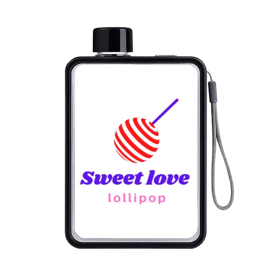 Sweet love -lollipop Flat Water Bottles