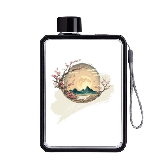Cherry Blossom Spring Japan Nature Flat Water Bottles