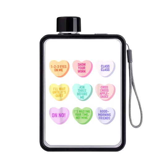Teacher Valentines Day Conversation Heart School Flat Water Bottles