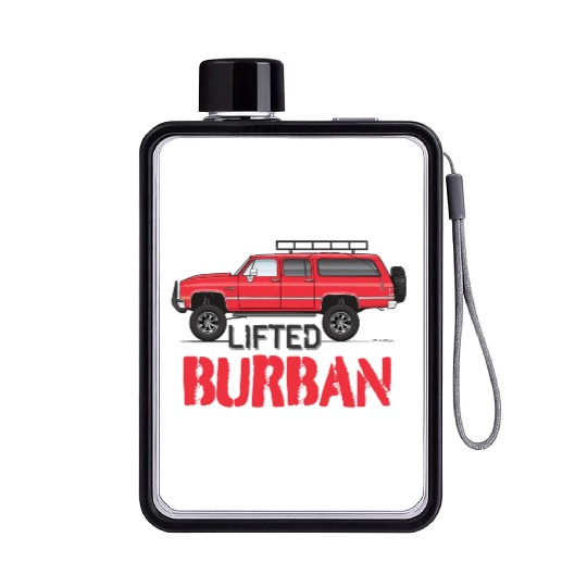burban Cardinal Red Flat Water Bottles