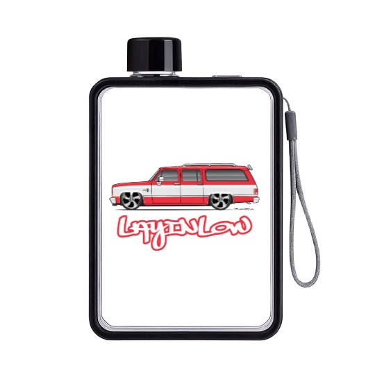 layinlow Cardinal Red Flat Water Bottles