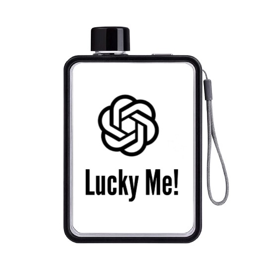 Lucky Me Chat gpt Ai Flat Water Bottles
