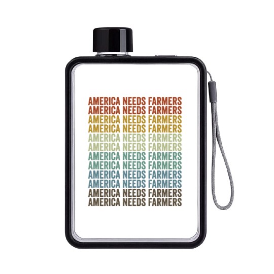 America Needs Farmers Farmer America Flat Water Bottles