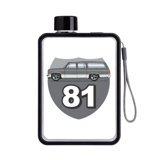 81 Charcoal Flat Water Bottles