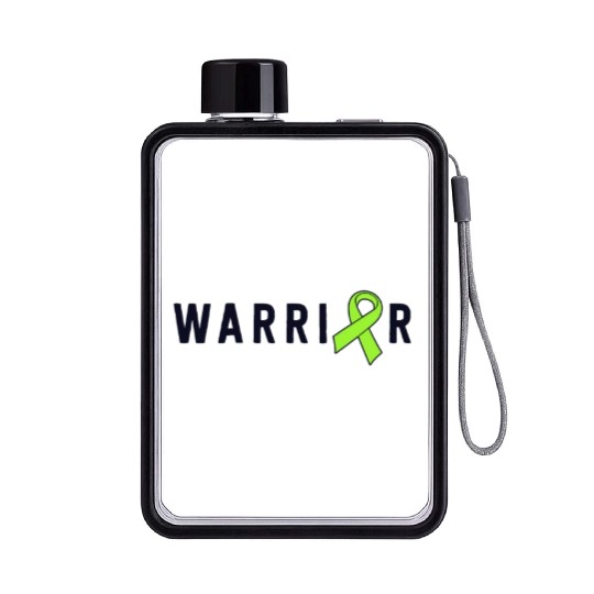 Warrior Lime Green Awareness Ribbon Lyme Disease Flat Water Bottles