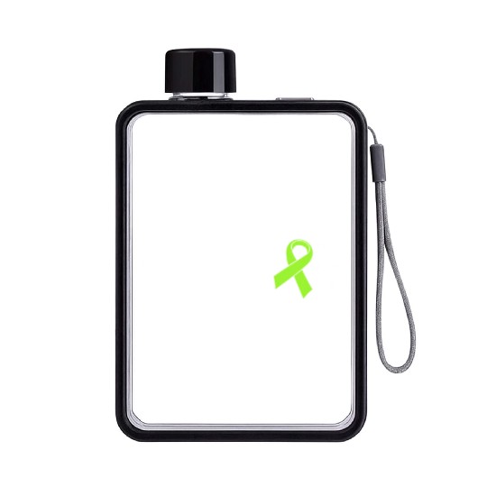 Warrior Lime Green Awareness Ribbon Lyme Disease Flat Water Bottles
