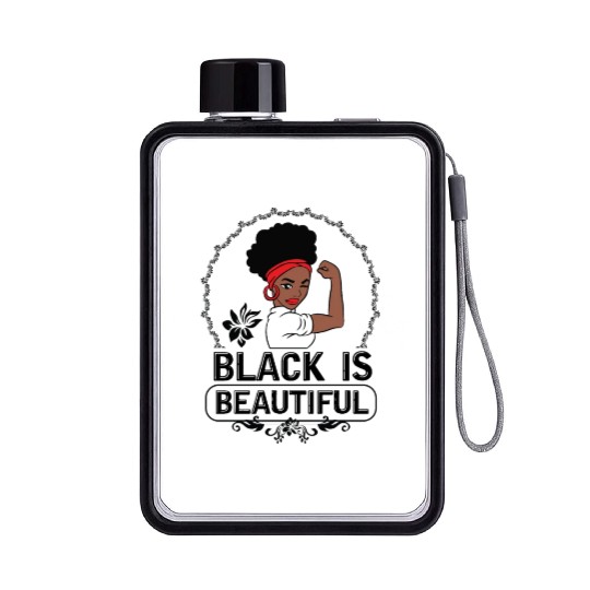 Black Is Beautiful Flat Water Bottles