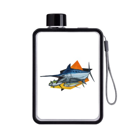 Marlin Flat Water Bottles Orange n Black