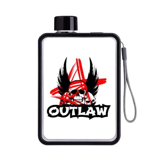 Skull - Bad Ass - Outlaw Flat Water Bottles