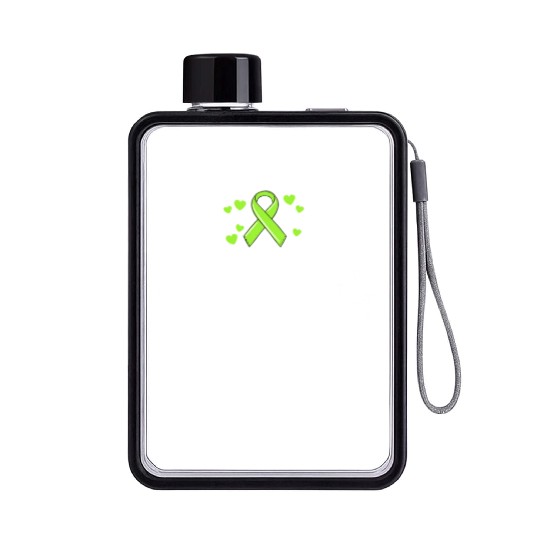 Friend Of A Warrior Lime Green Ribbon Lyme Flat Water Bottles