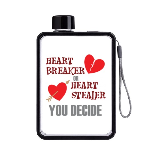 Heart Breaker Or Heart Stealer Flat Water Bottles