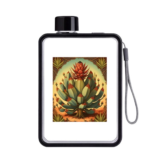 Agave Plant Collectors Agave Mexican Folk Painting Flat Water Bottles