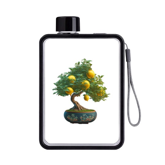 Lemon Bonsai Tree Flat Water Bottles