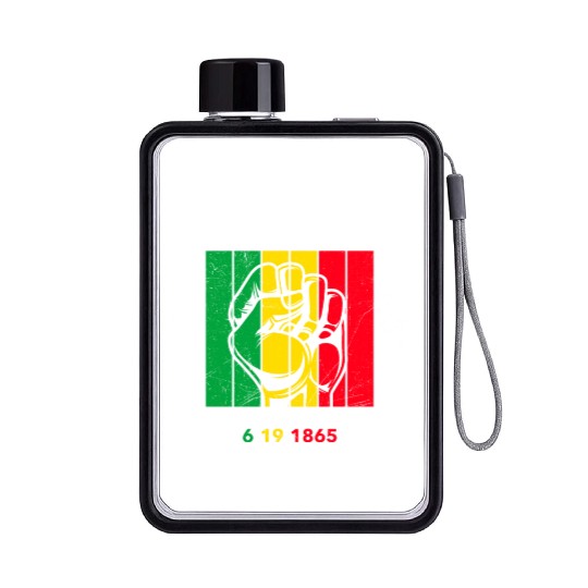 Juneteenth free since 1865 Black History US Africa Flat Water Bottles