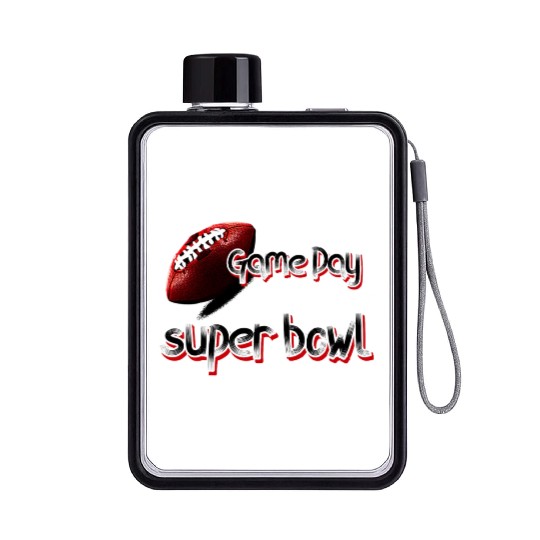 super bowl sunday Flat Water Bottles