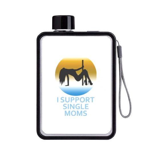 I Support Single Moms Flat Water Bottles