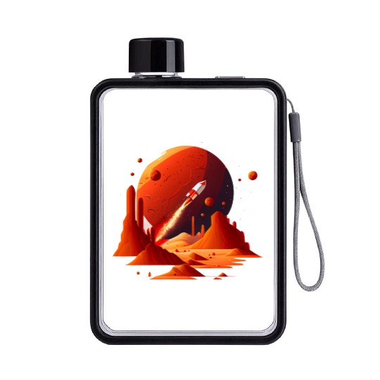 Vintage Space Science Mars Fiction Geek Solar Flat Water Bottles