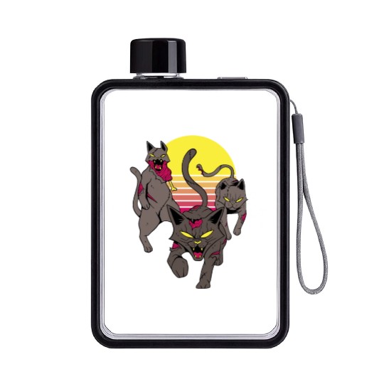 Angry zombie cats Angry zombie cats quote inspirat Flat Water Bottles