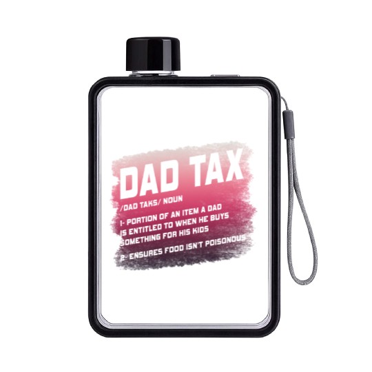 Vintage Dad Tax Definition Men Funny Father's Day Flat Water Bottles