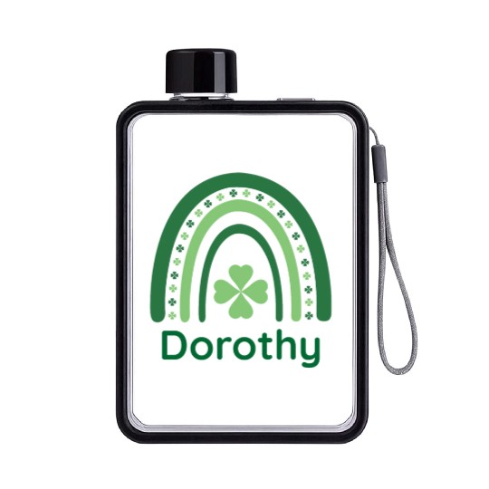 Dorothy Clover Charm Boho Rainbow Flat Water Bottles