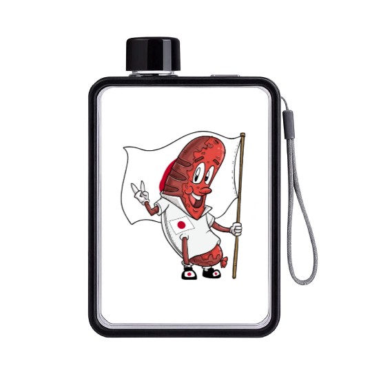 Japanese Pork Sausage Flat Water Bottles