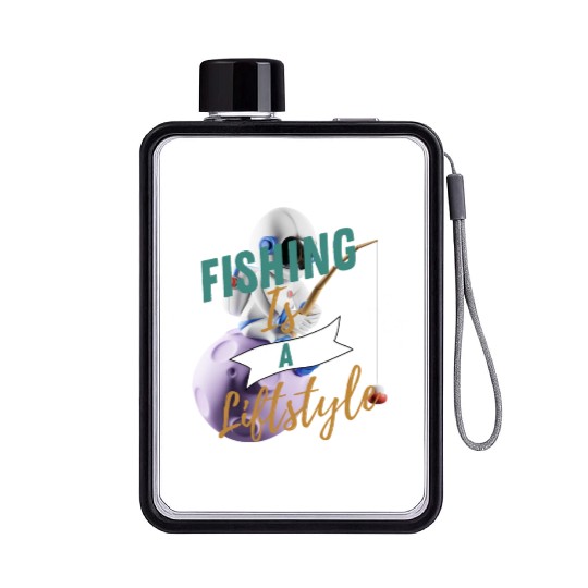 Fishing It's a Lifestyle Flat Water Bottles