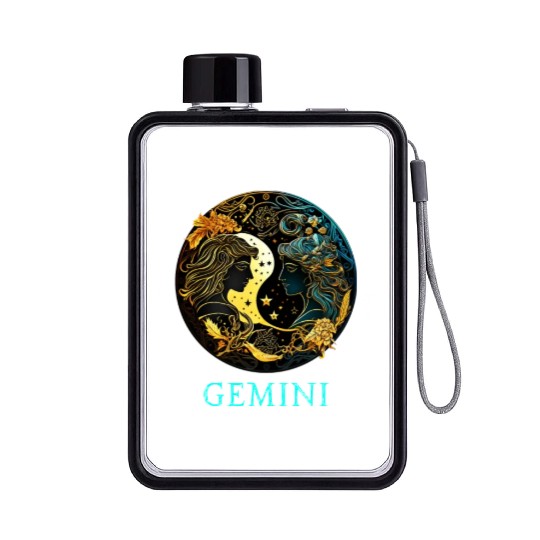 Embrace Your Gemini Identity: Gemini Pride Zodiac Flat Water Bottles