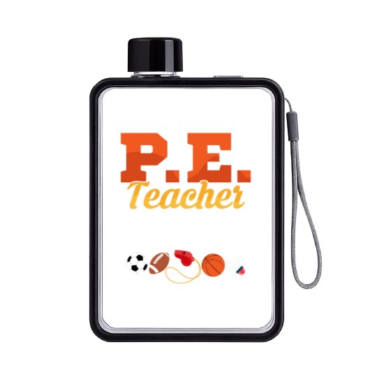P.E. Teacher Chaos Coordinator Physical Education Flat Water Bottles