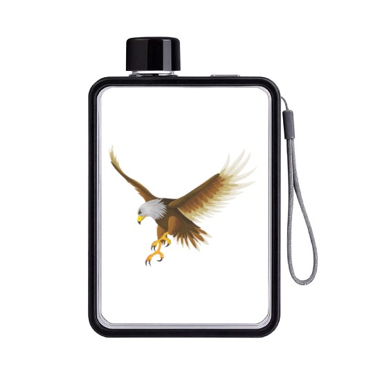 Eagle flying Flat Water Bottles