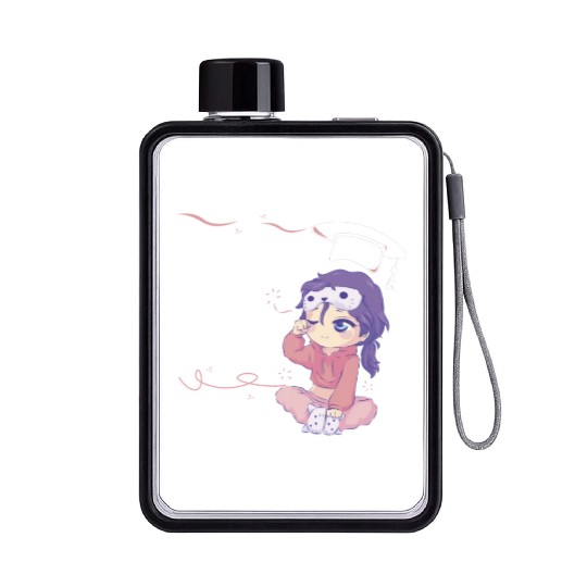 I Graduated Can I Sleep Now Sleepy Anime Chibi Cut Flat Water Bottles