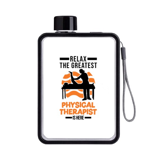 Greatest Physical Therapist Physio Physiotherapist Flat Water Bottles